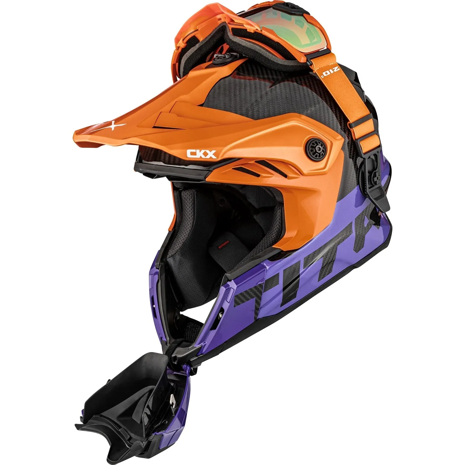 CKX Titan Air Flow Stalwart Carbon Trail and Backcountry Helmet with 210° Goggles