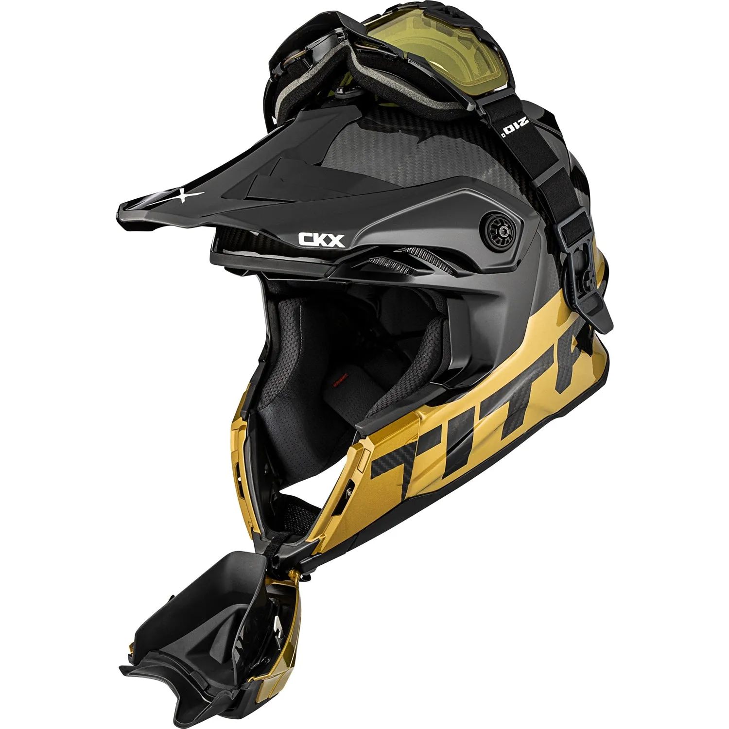 CKX Titan Air Flow Stalwart Carbon Trail and Backcountry Helmet with 210° Goggles