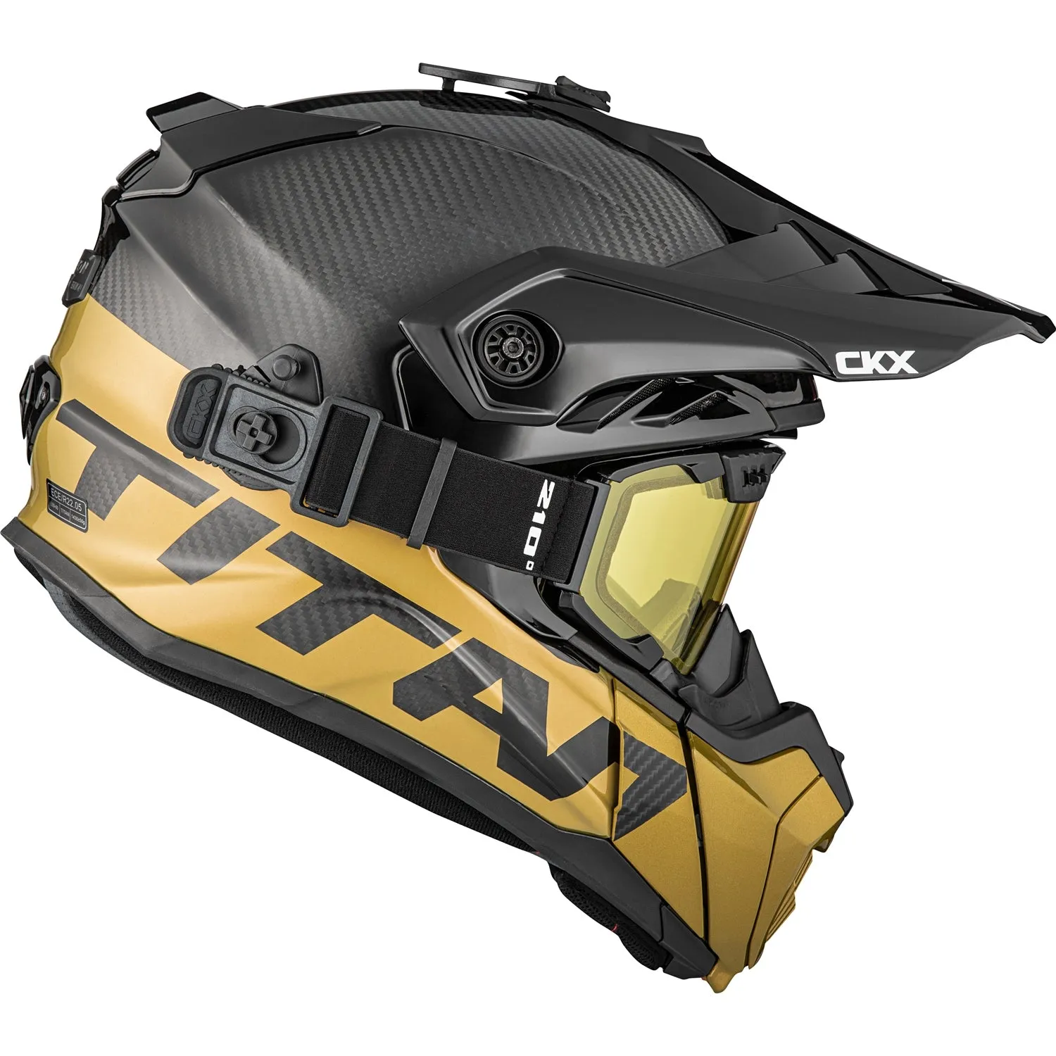 CKX Titan Air Flow Stalwart Carbon Trail and Backcountry Helmet with 210° Goggles