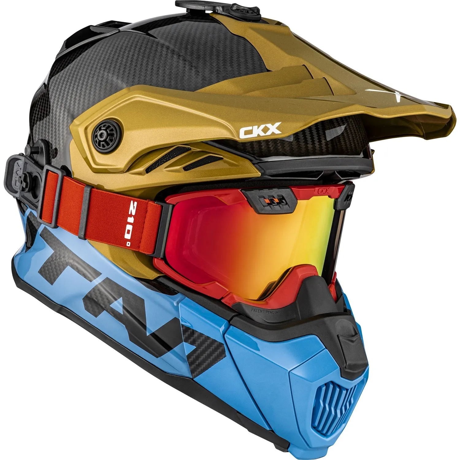 CKX Titan Air Flow Stalwart Carbon Trail and Backcountry Helmet with 210° Goggles