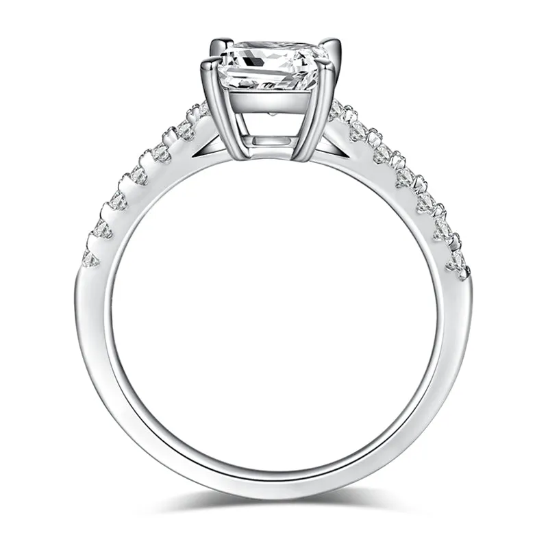 Classic 1.0ct Princess Cut Moissanite Ring