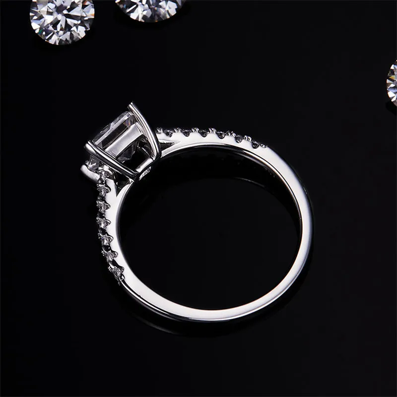 Classic 1.0ct Princess Cut Moissanite Ring