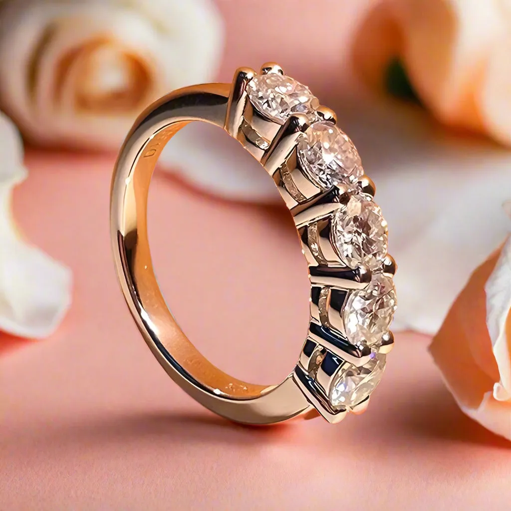 Classic 4mm Round Diamond Wedding Band