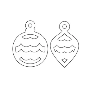 Classic Bauble Duo  - 4 Pair Set -  Christmas Acrylic Shapes