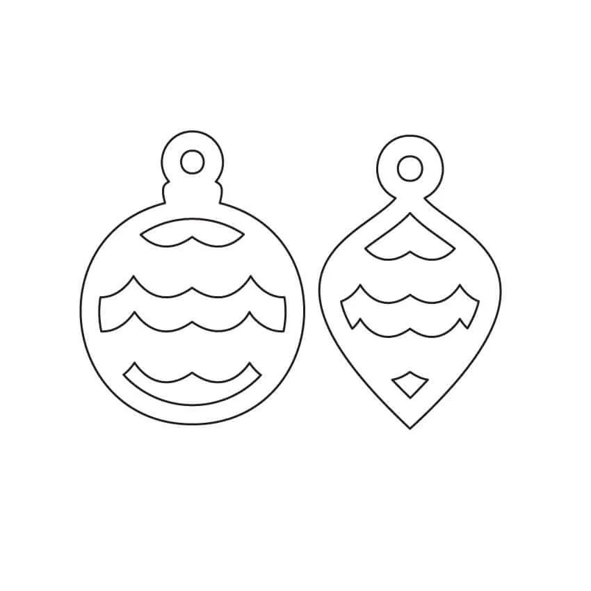Classic Bauble Duo  - 4 Pair Set -  Christmas Acrylic Shapes