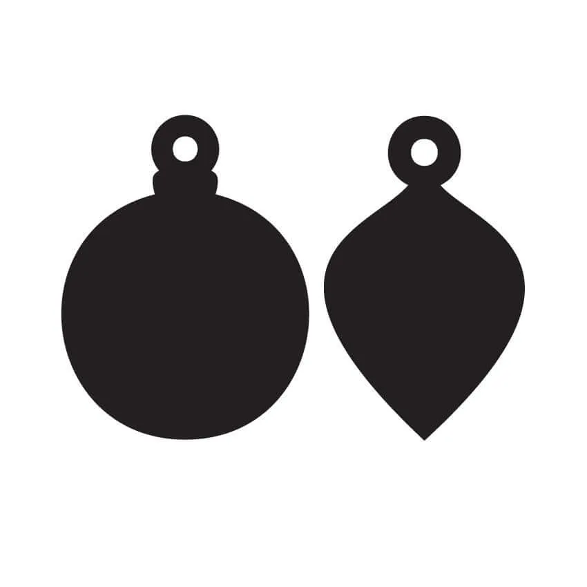 Classic Bauble Duo  - 4 Pair Set -  Christmas Acrylic Shapes