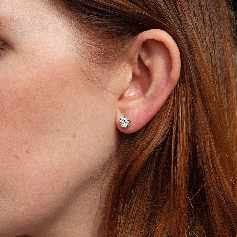 Classic Brilliant Round Cut Moissanite Diamond Stud Earrings