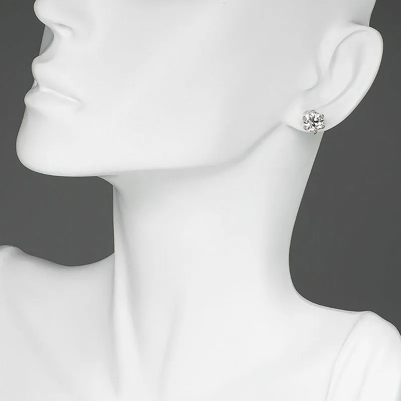 Classic Brilliant Round Cut Moissanite Diamond Stud Earrings