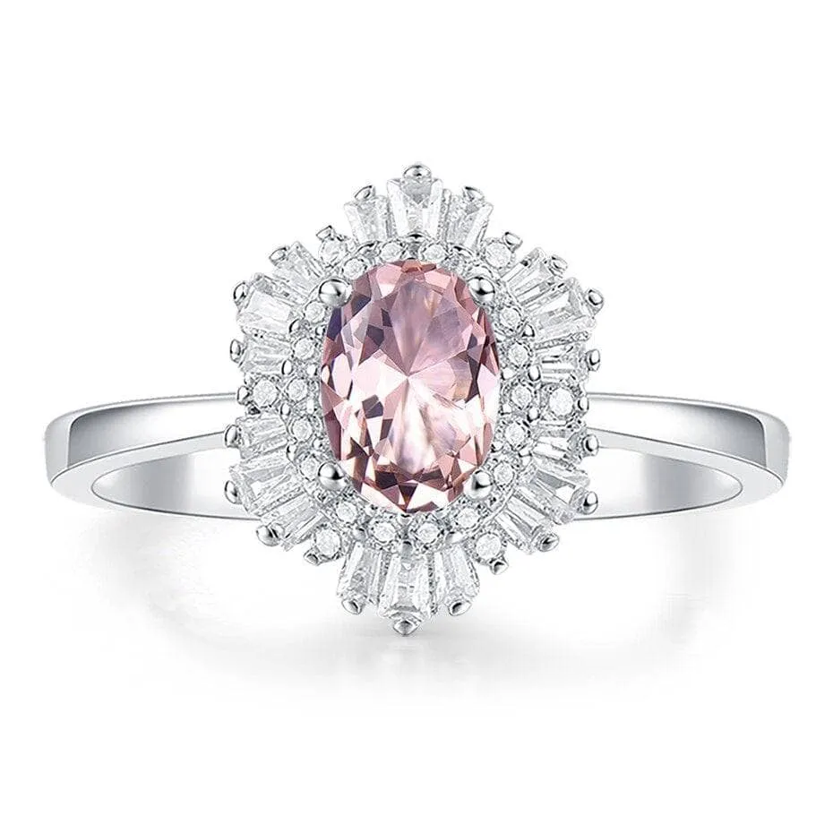 Classic Oval Gemstone with Diamond Ring