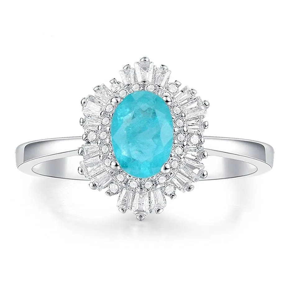 Classic Oval Gemstone with Diamond Ring