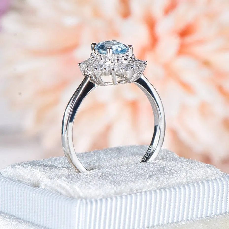 Classic Oval Gemstone with Diamond Ring