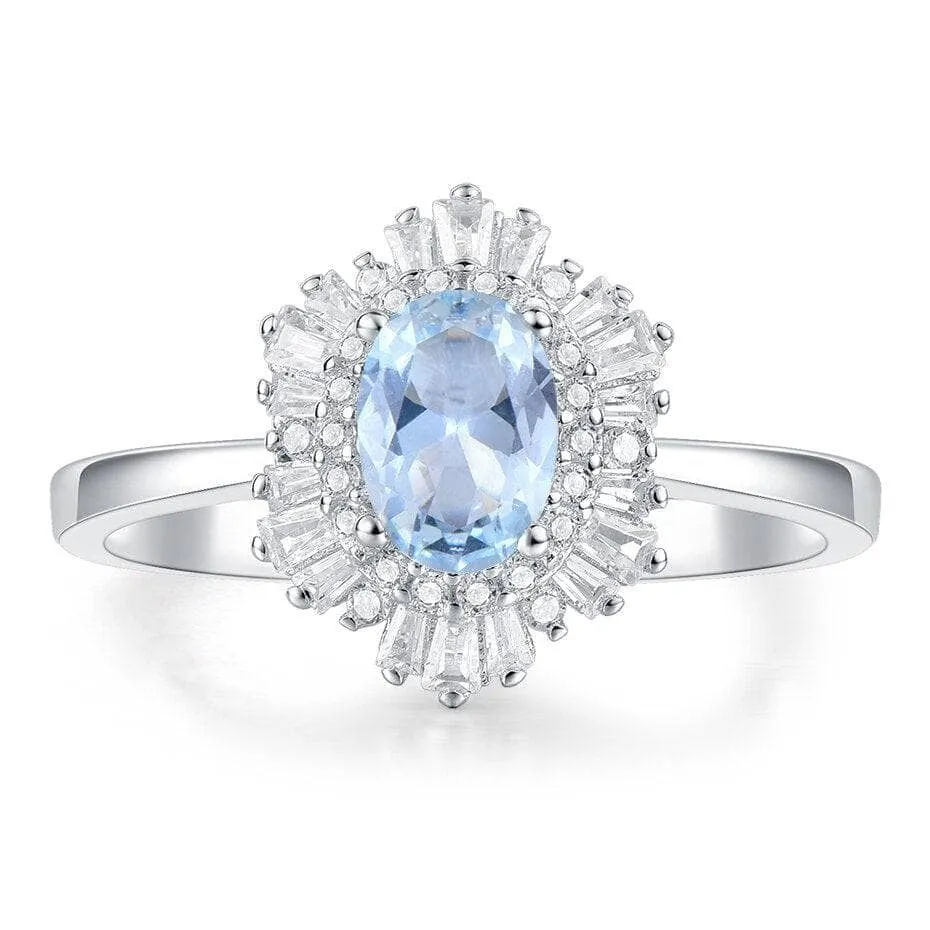 Classic Oval Gemstone with Diamond Ring