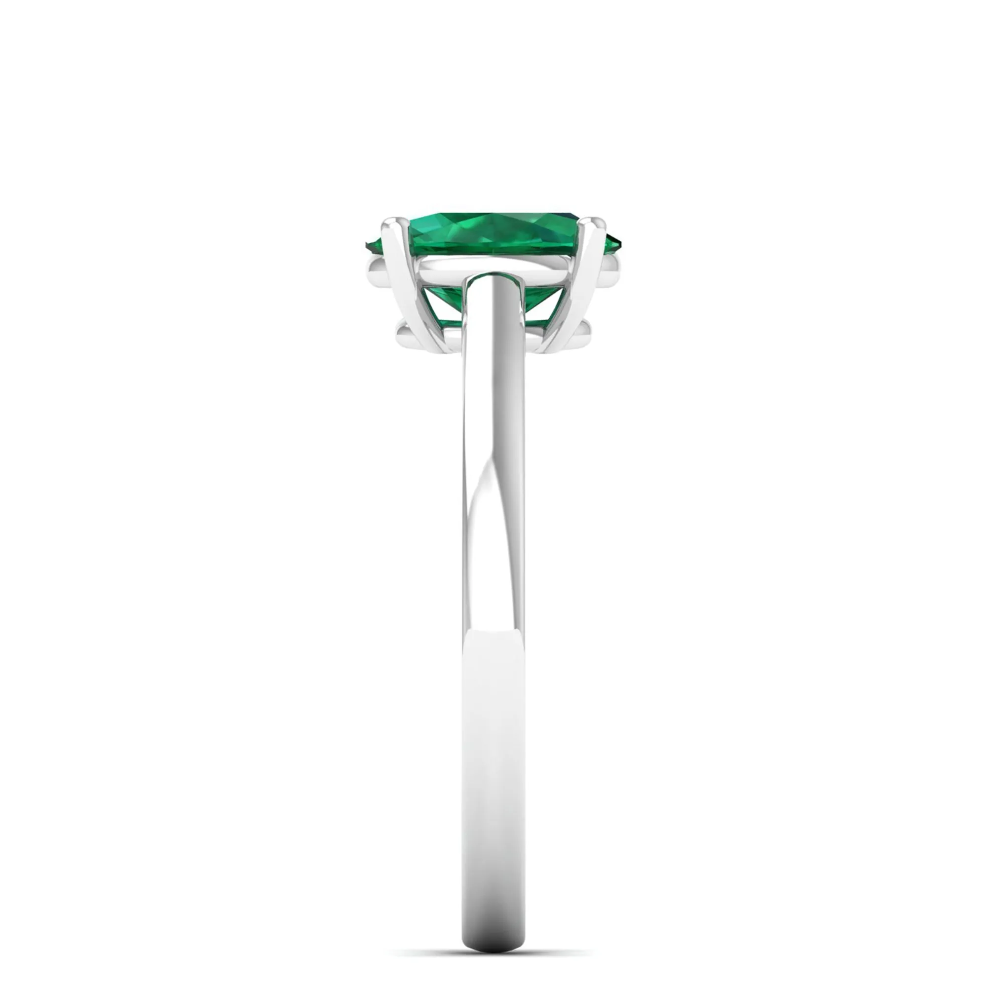 Classic Oval Prong-Set Emerald Ring