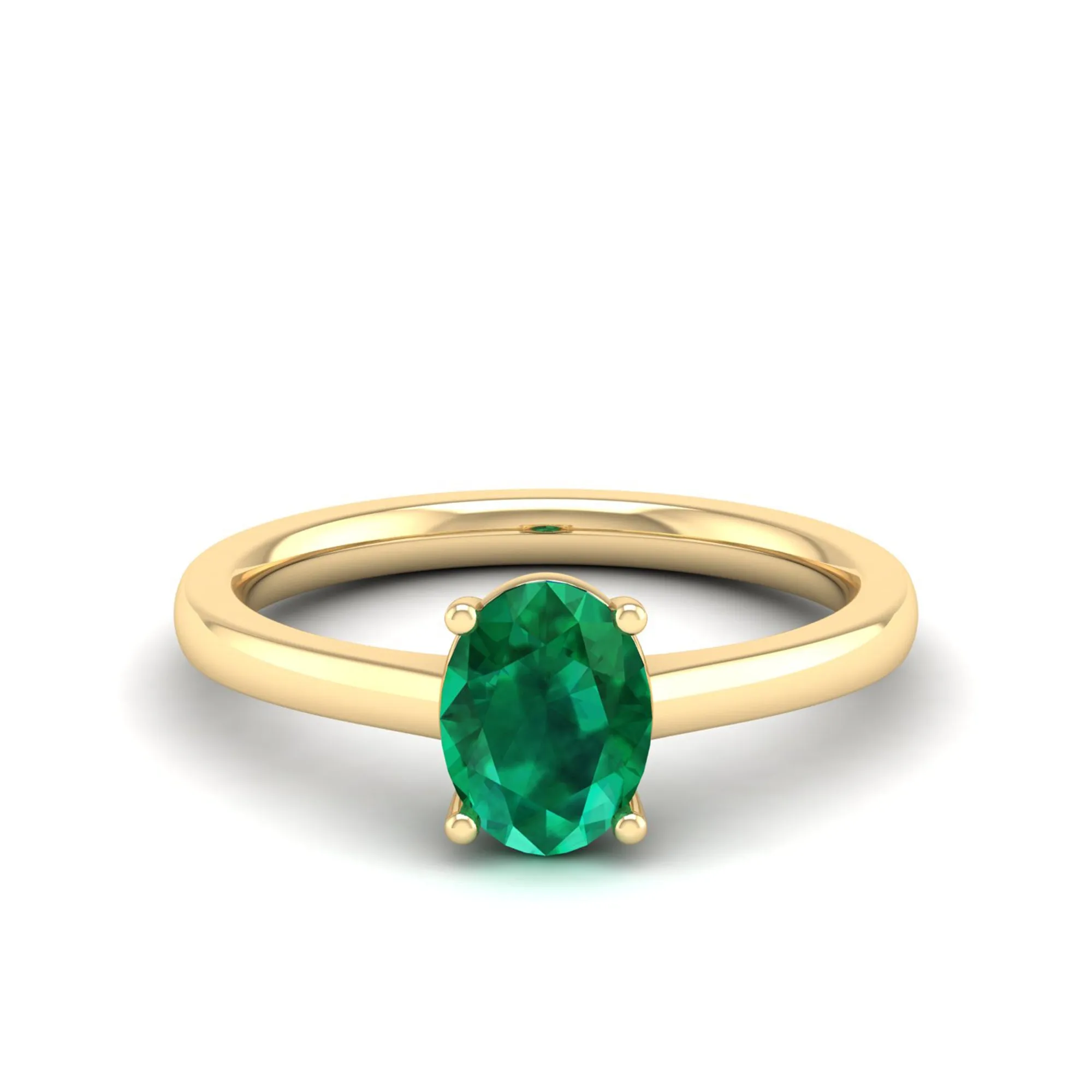Classic Oval Prong-Set Emerald Ring