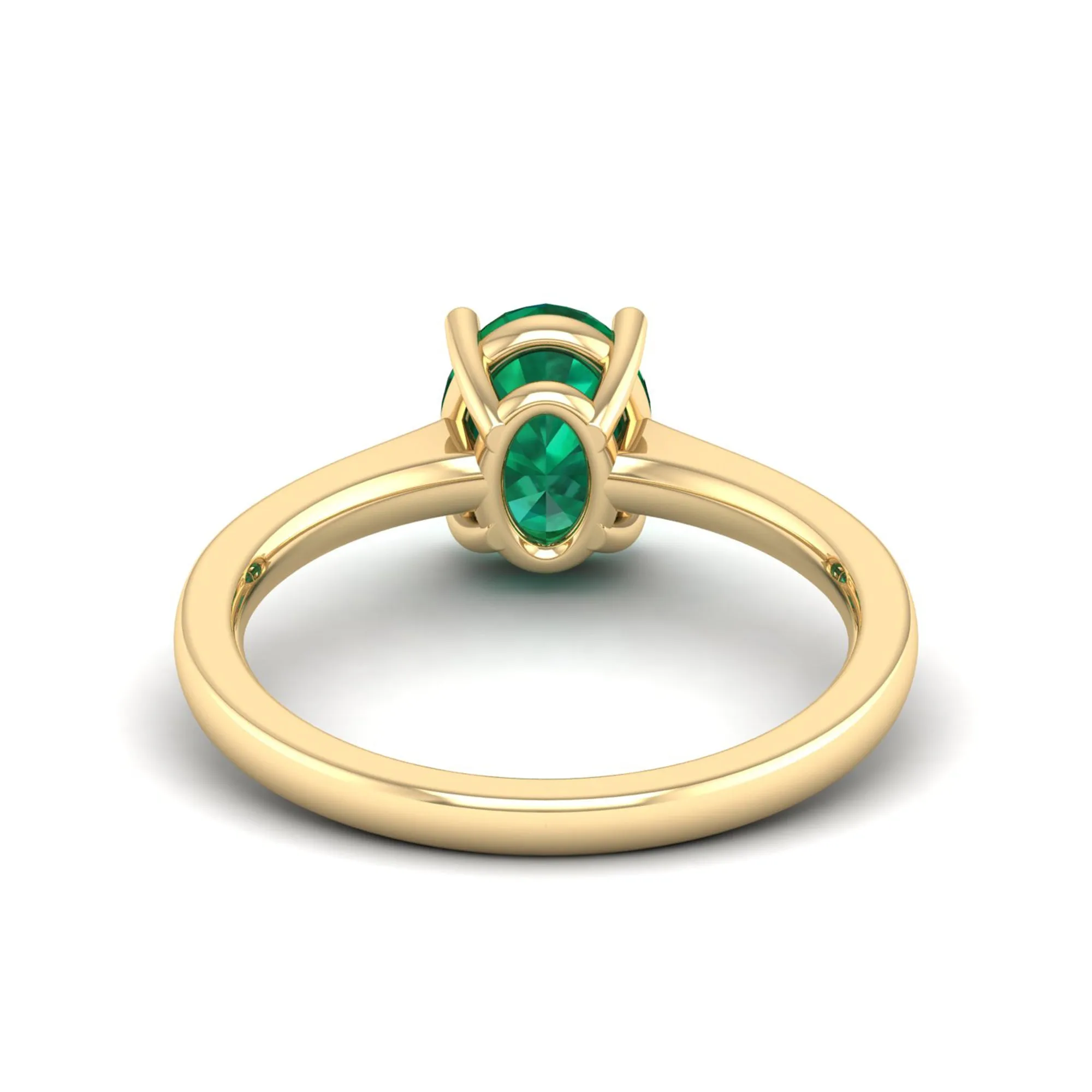 Classic Oval Prong-Set Emerald Ring