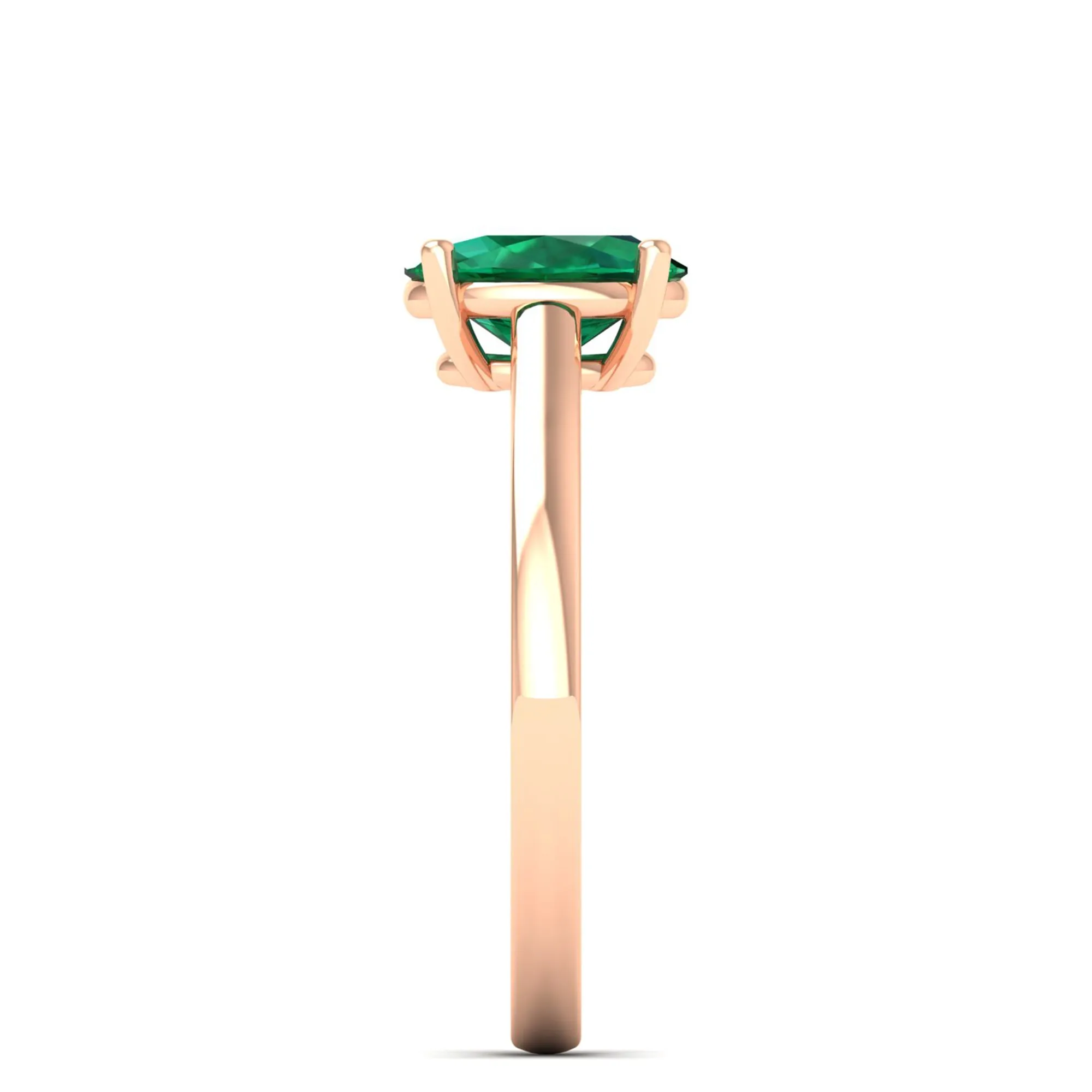 Classic Oval Prong-Set Emerald Ring