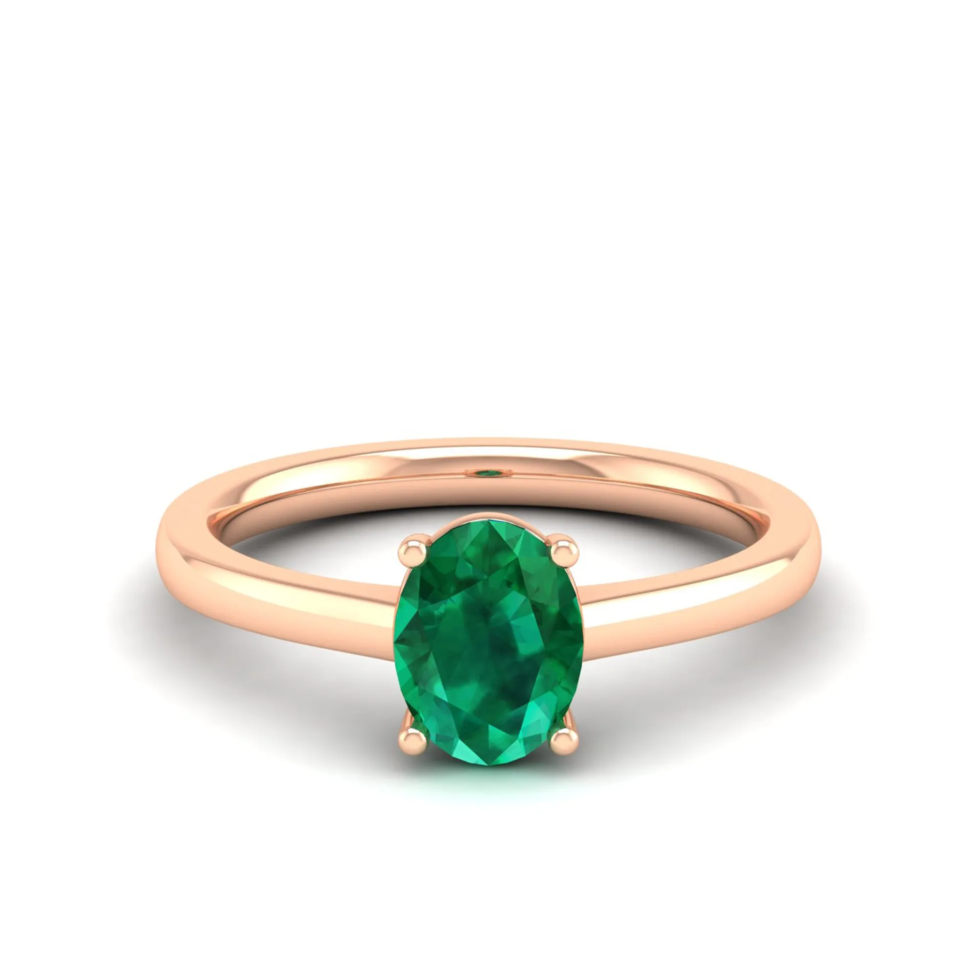Classic Oval Prong-Set Emerald Ring