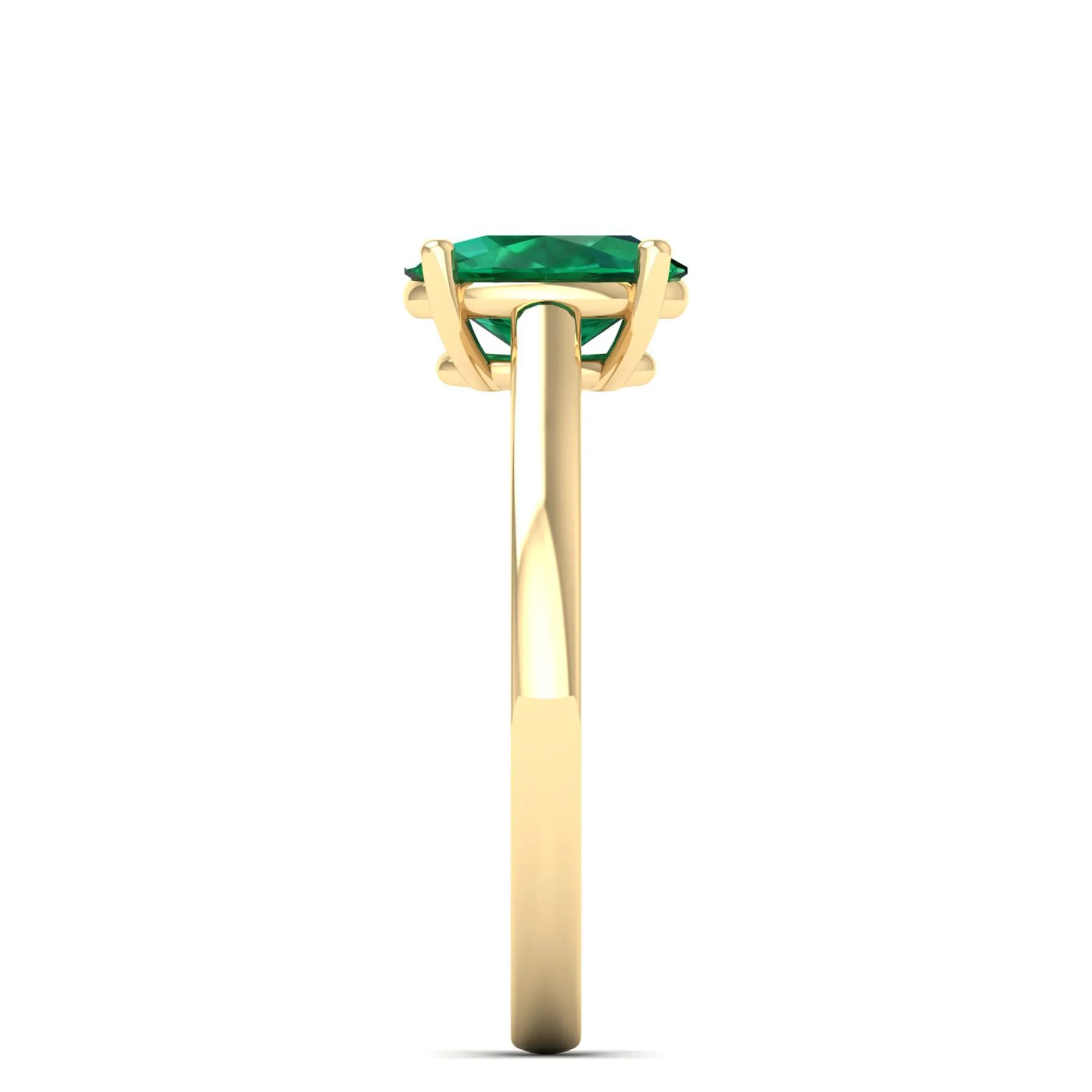 Classic Oval Prong-Set Emerald Ring