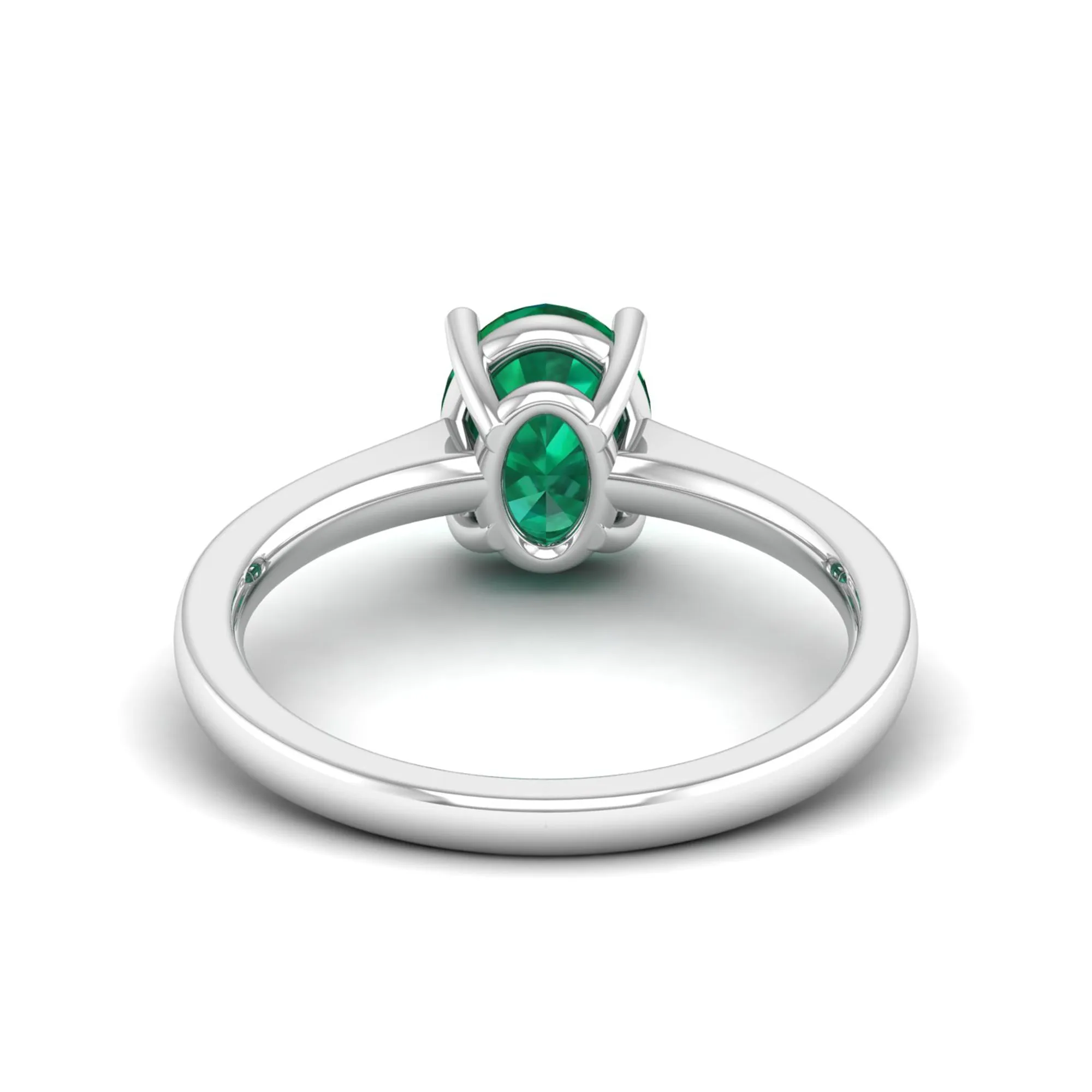Classic Oval Prong-Set Emerald Ring