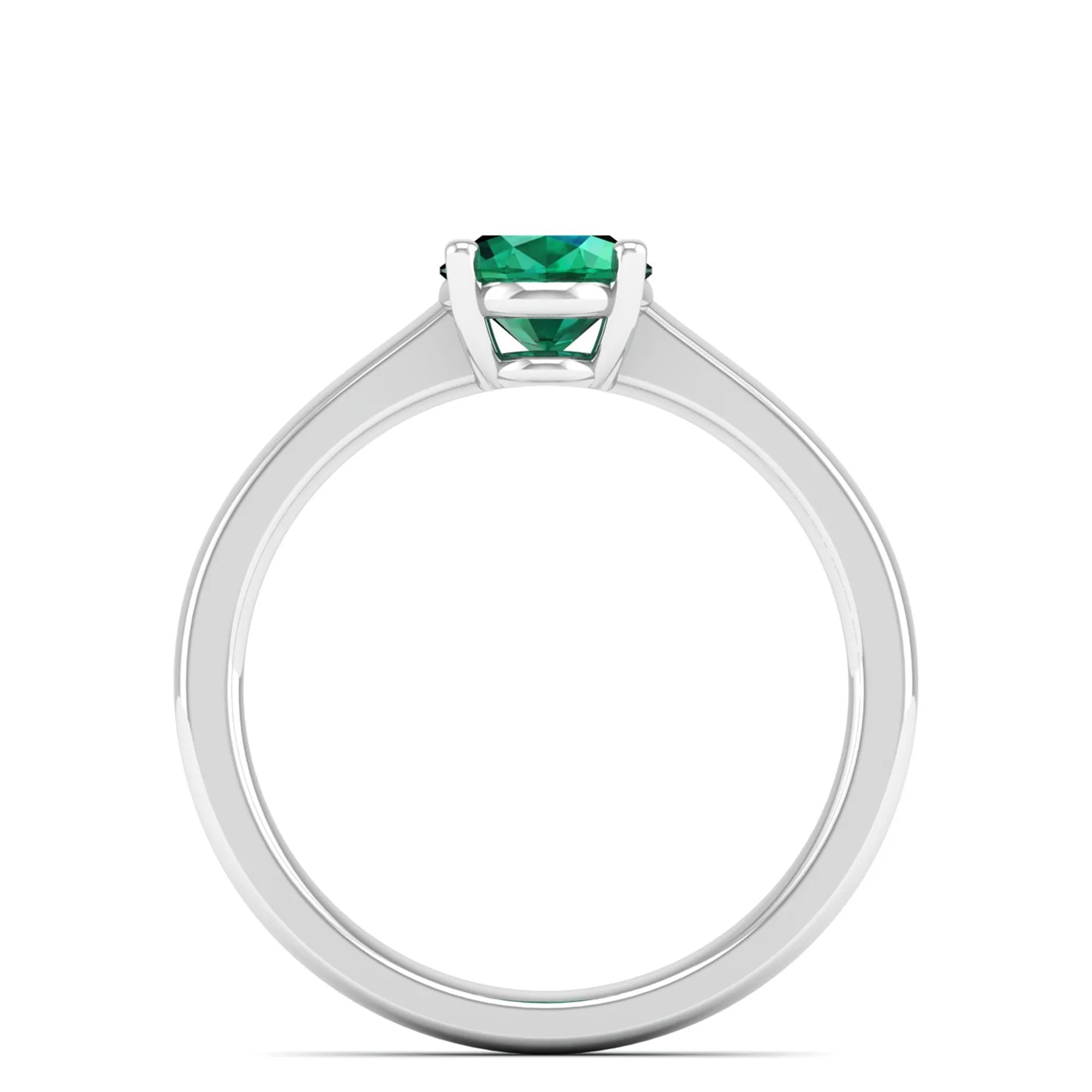 Classic Oval Prong-Set Emerald Ring