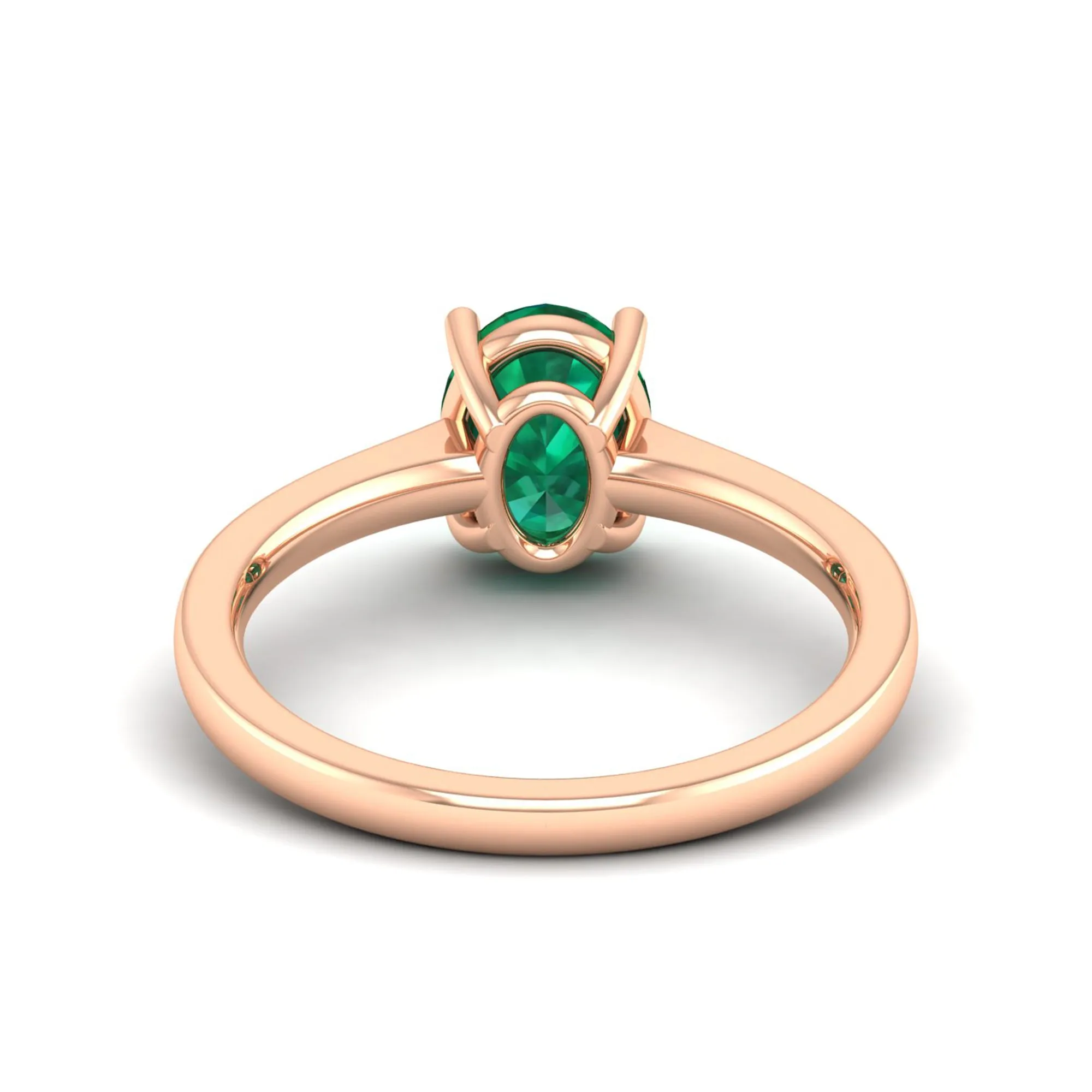 Classic Oval Prong-Set Emerald Ring