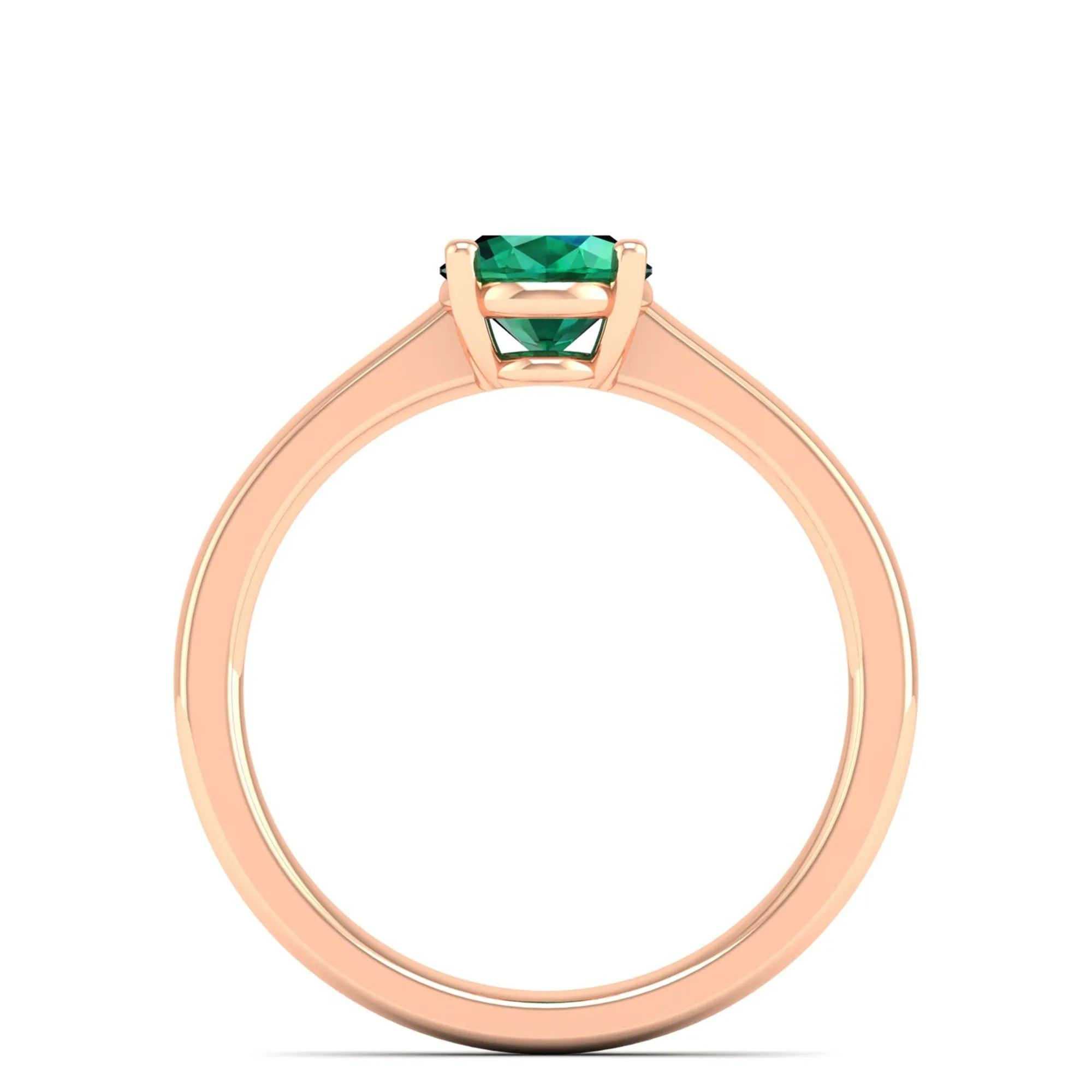 Classic Oval Prong-Set Emerald Ring