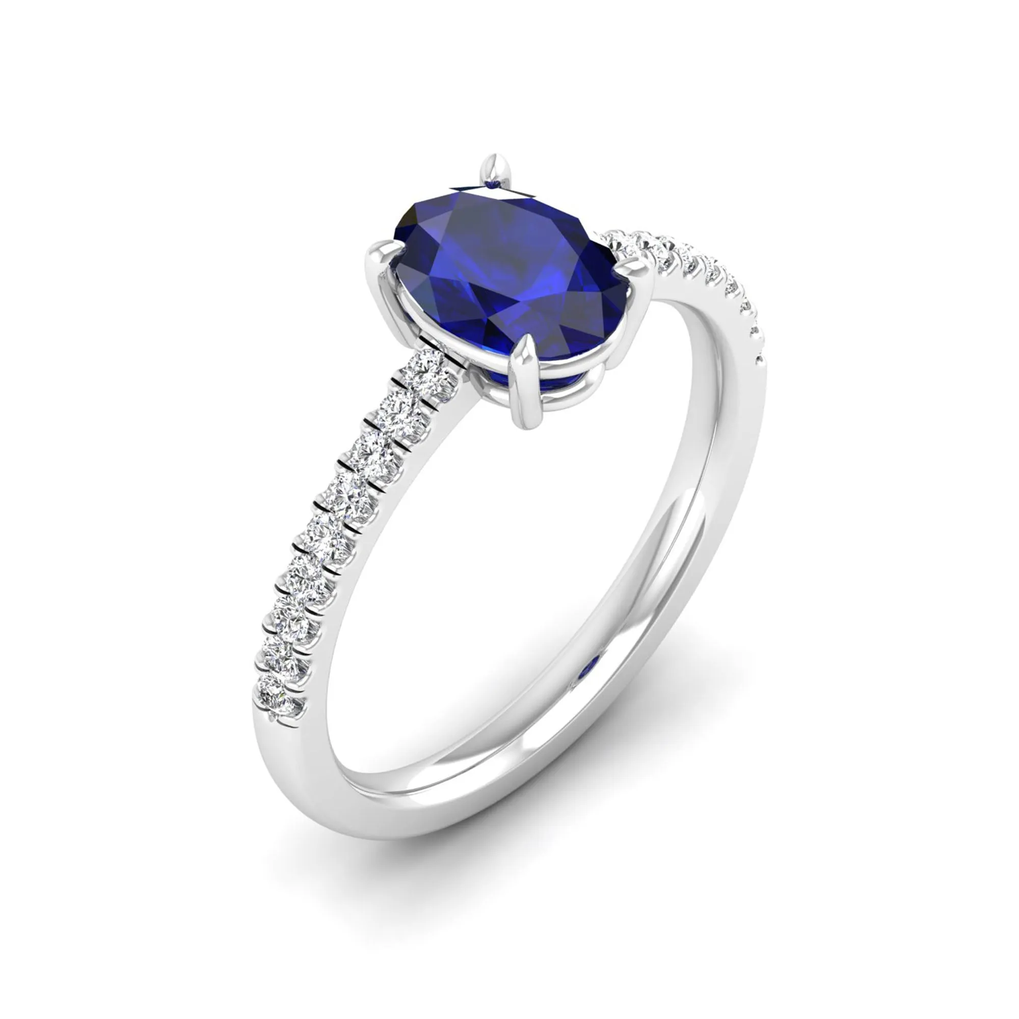 Classic Oval Sapphire and Diamond Ring
