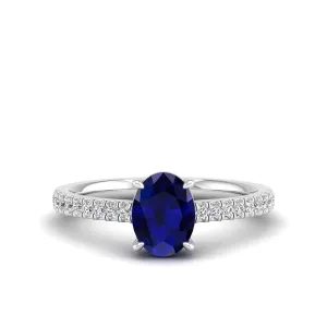 Classic Oval Sapphire and Diamond Ring