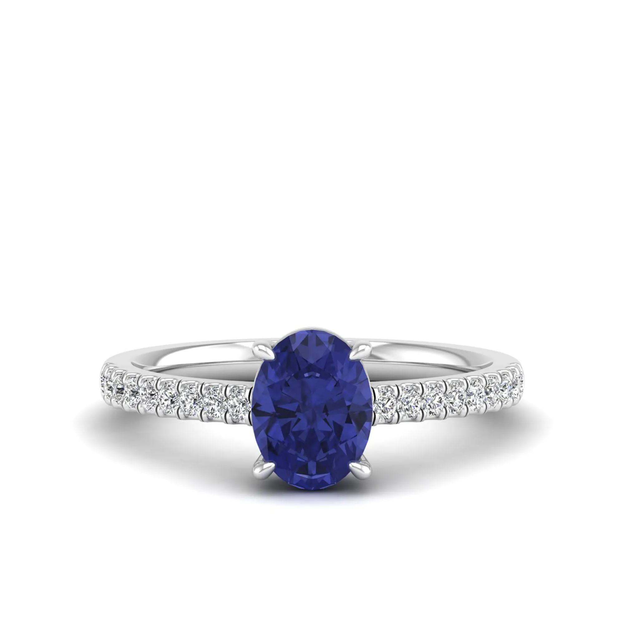 Classic Oval Tanzanite and Diamond Ring
