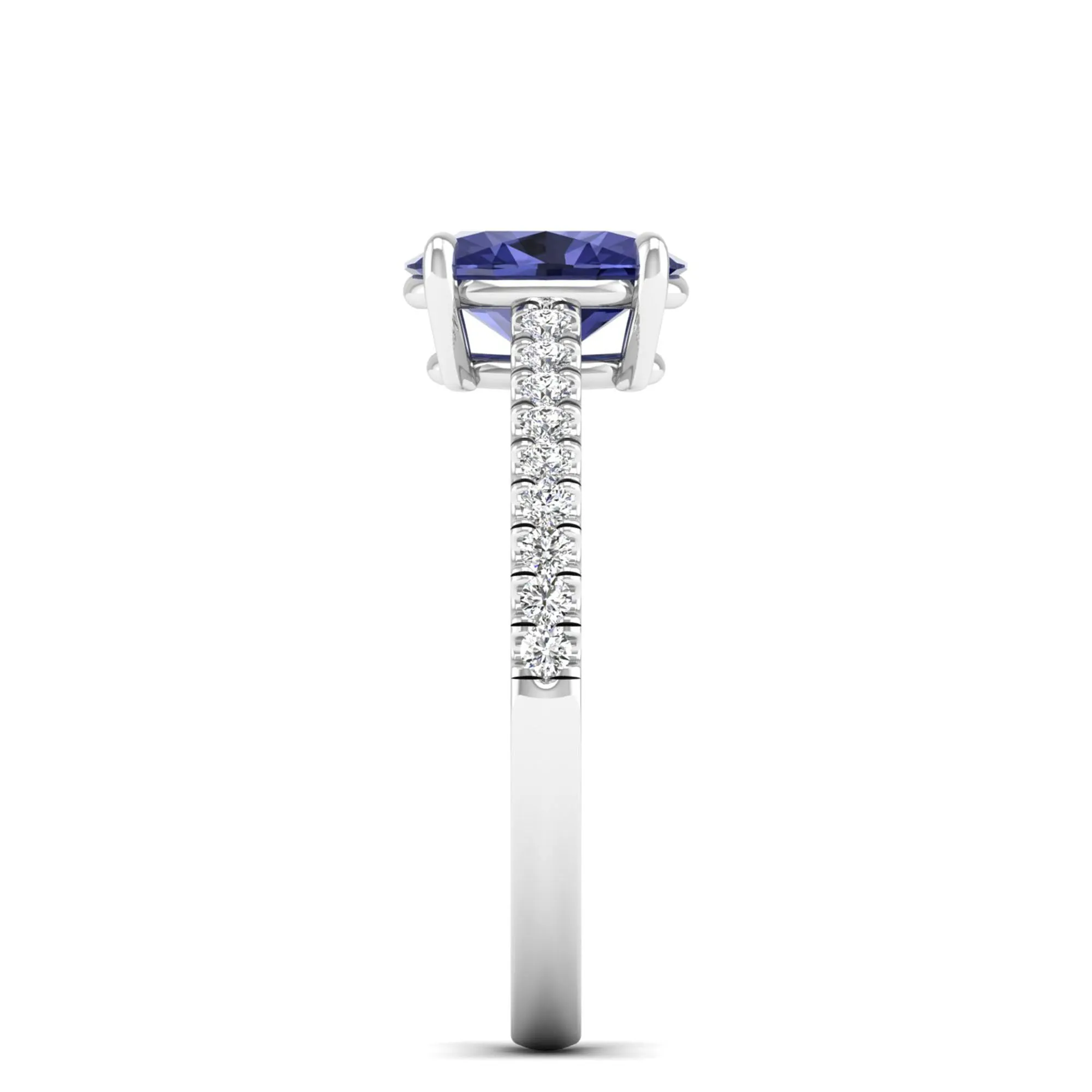 Classic Oval Tanzanite and Diamond Ring
