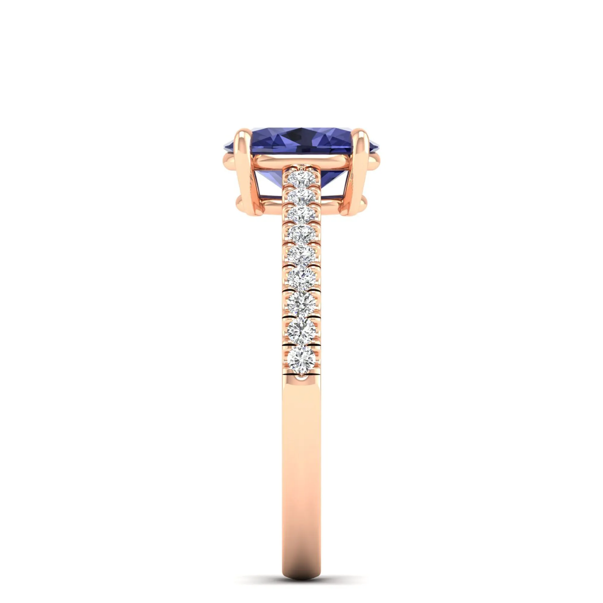 Classic Oval Tanzanite and Diamond Ring