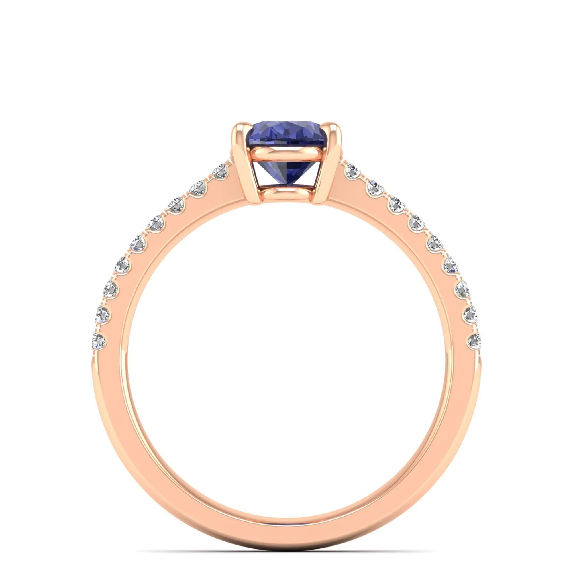 Classic Oval Tanzanite and Diamond Ring