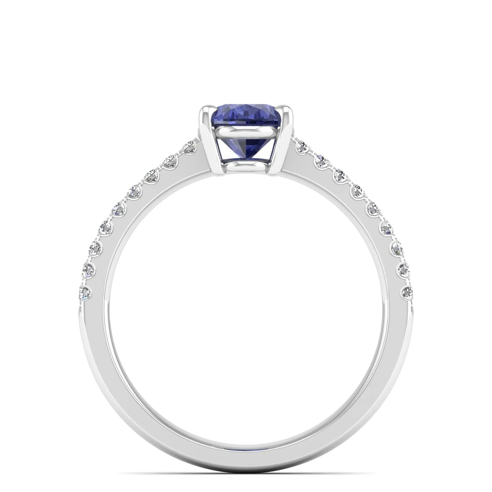 Classic Oval Tanzanite and Diamond Ring