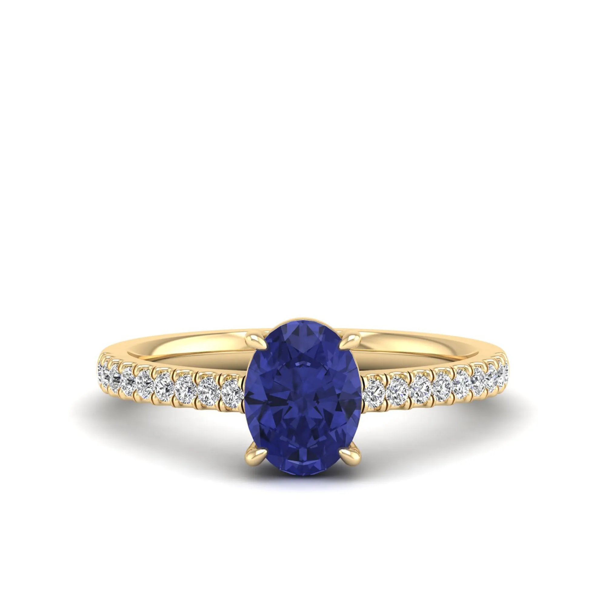 Classic Oval Tanzanite and Diamond Ring