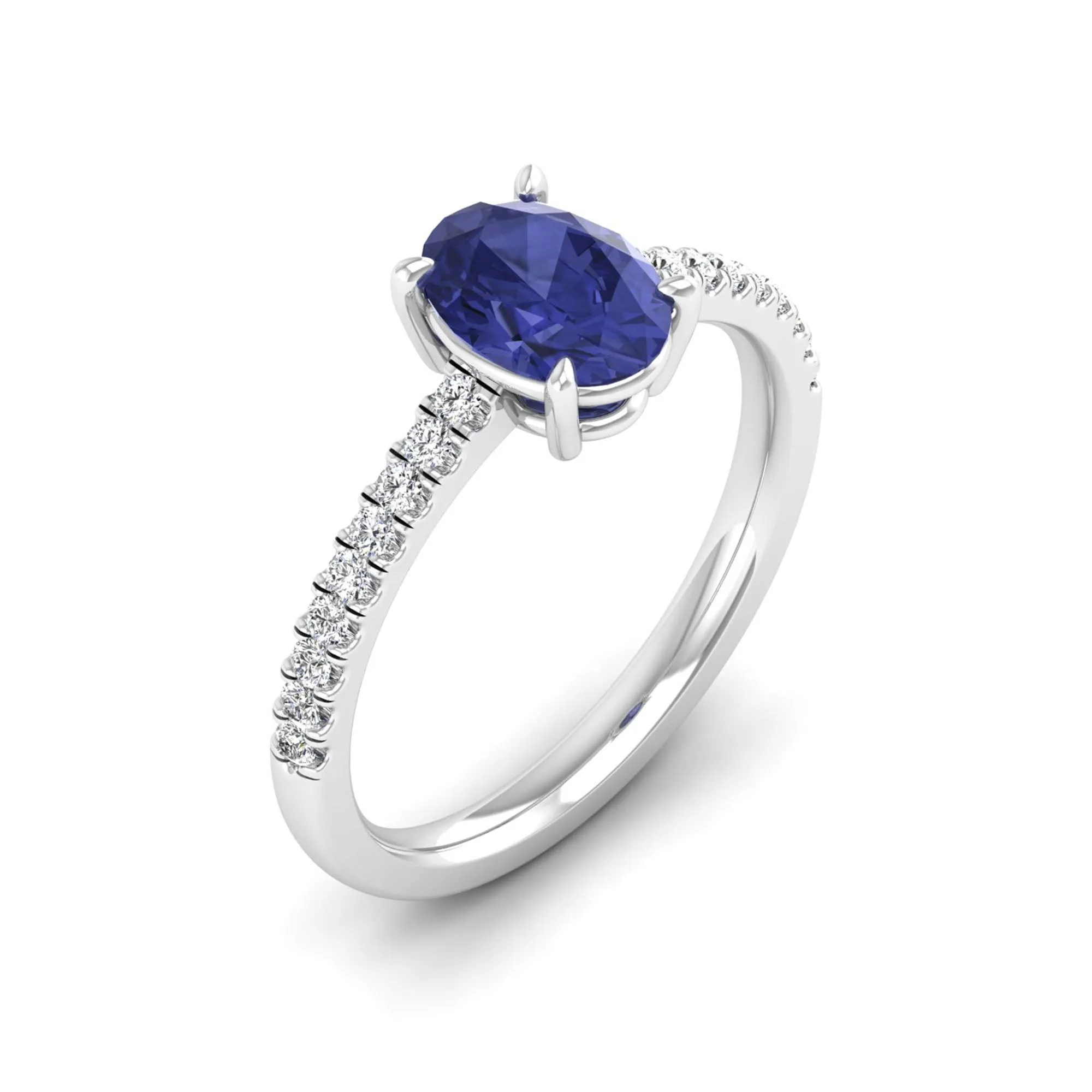 Classic Oval Tanzanite and Diamond Ring