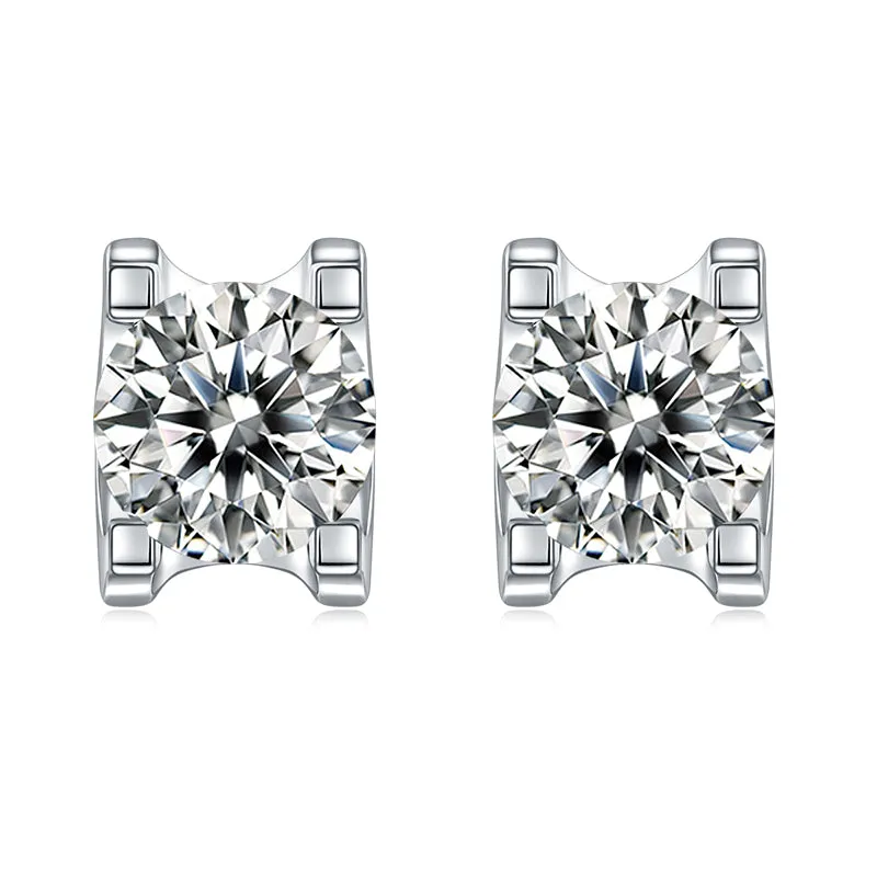 Classic Round 2ctw. Moissanite Stud Earrings and 2ct Moissanite Pendant Necklace Jewelry Sets