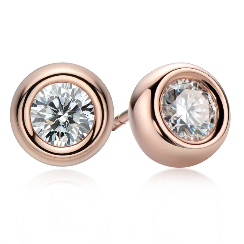 Classic Round Cut Moissanite Diamond Stud Earrings