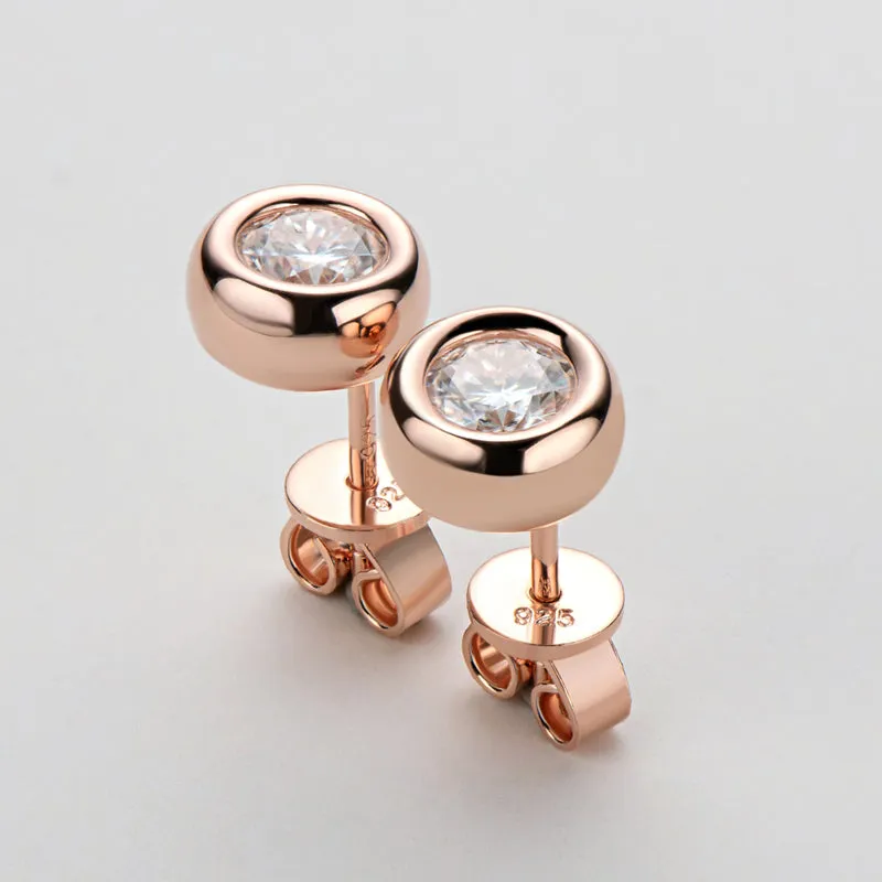Classic Round Cut Moissanite Diamond Stud Earrings