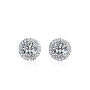 Classic Round Cut Moissanite Diamond Stud Earrings