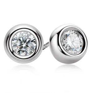 Classic Round Cut Moissanite Diamond Stud Earrings