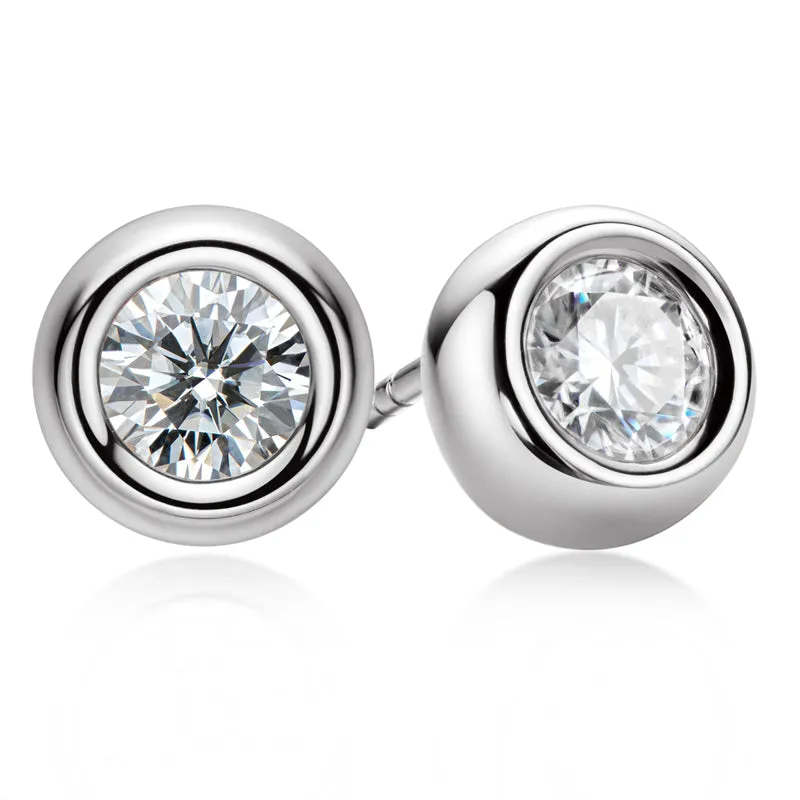Classic Round Cut Moissanite Diamond Stud Earrings
