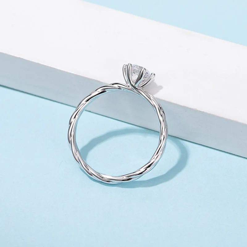 Classic Round Cut Moissanite Vine Ring