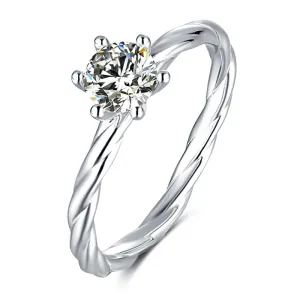 Classic Round Cut Moissanite Vine Ring