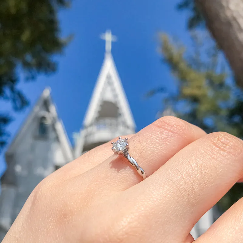 Classic Round Cut Moissanite Vine Ring