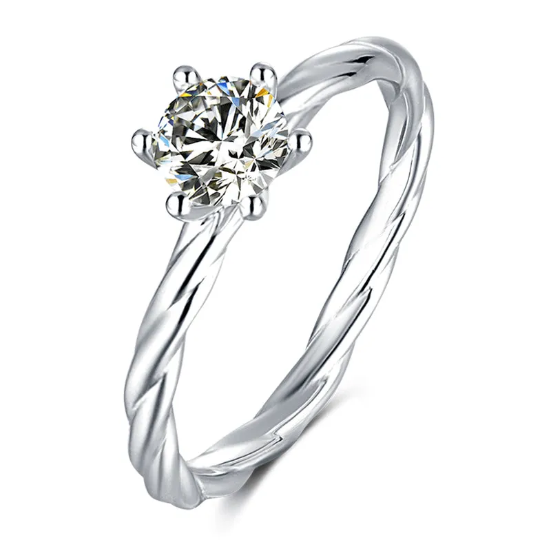 Classic Round Cut Moissanite Vine Ring