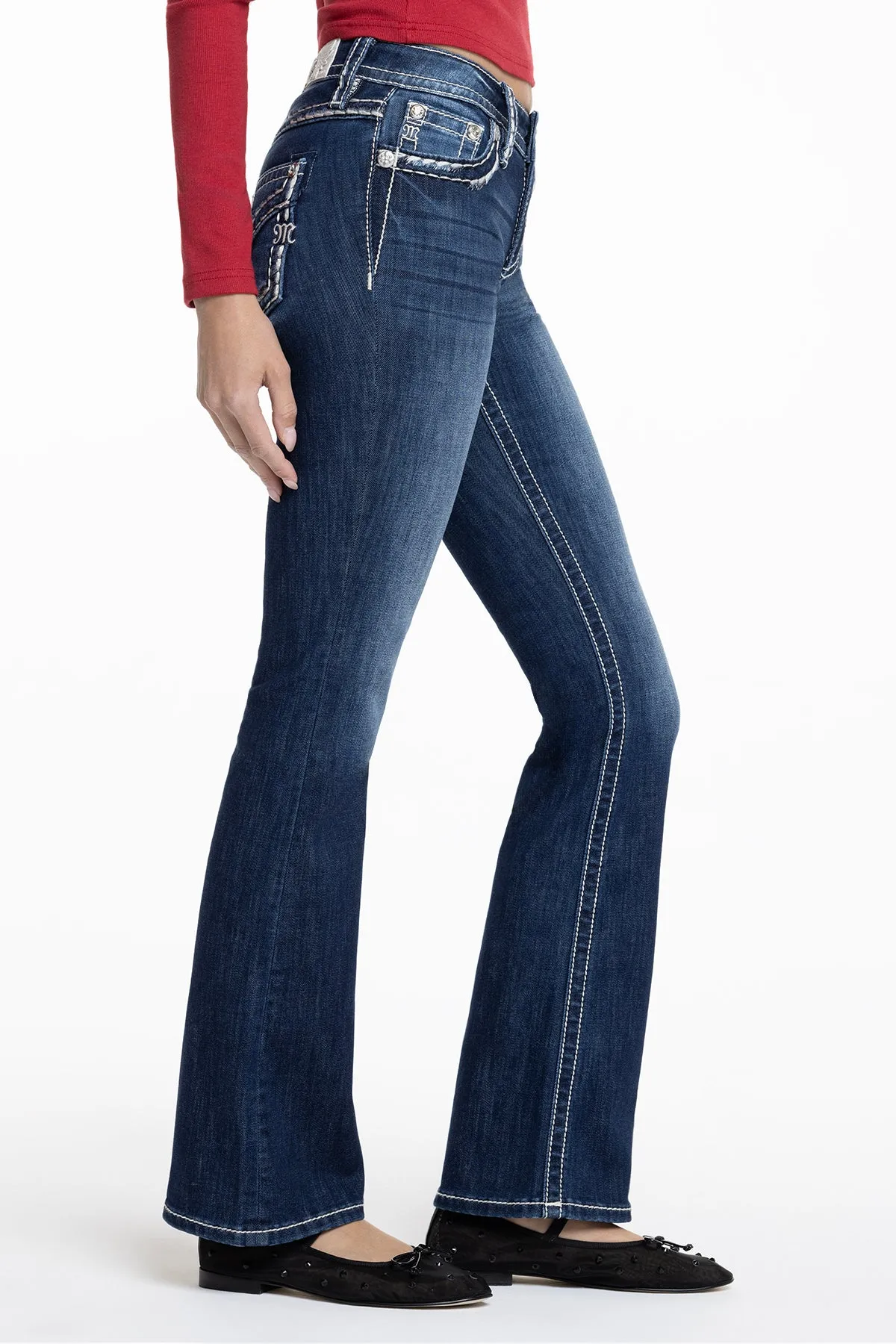 Classic Saddle Stitch Bootcut Jeans