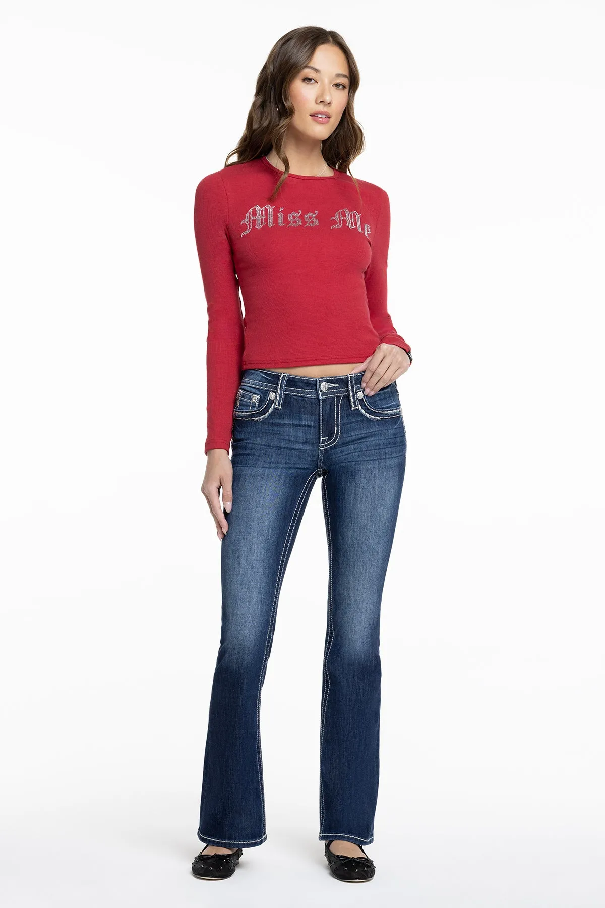 Classic Saddle Stitch Bootcut Jeans