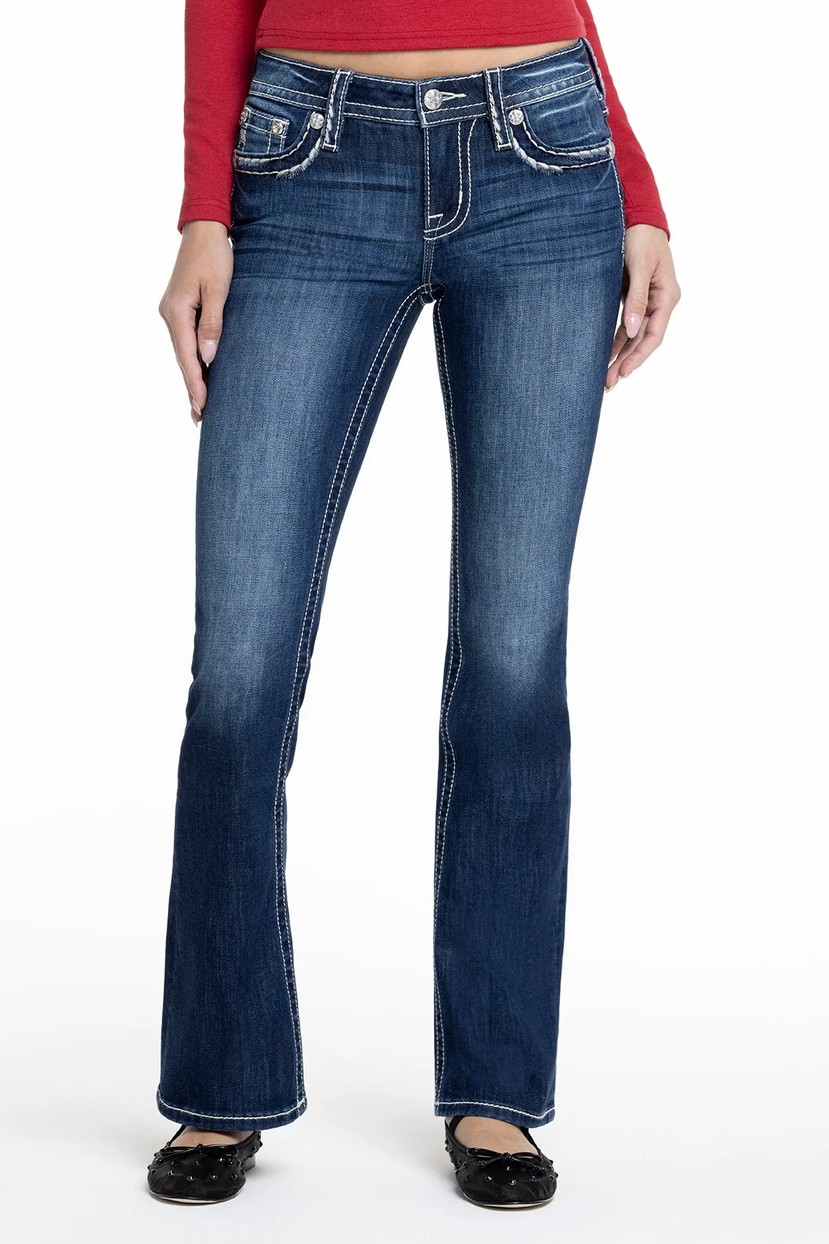 Classic Saddle Stitch Bootcut Jeans