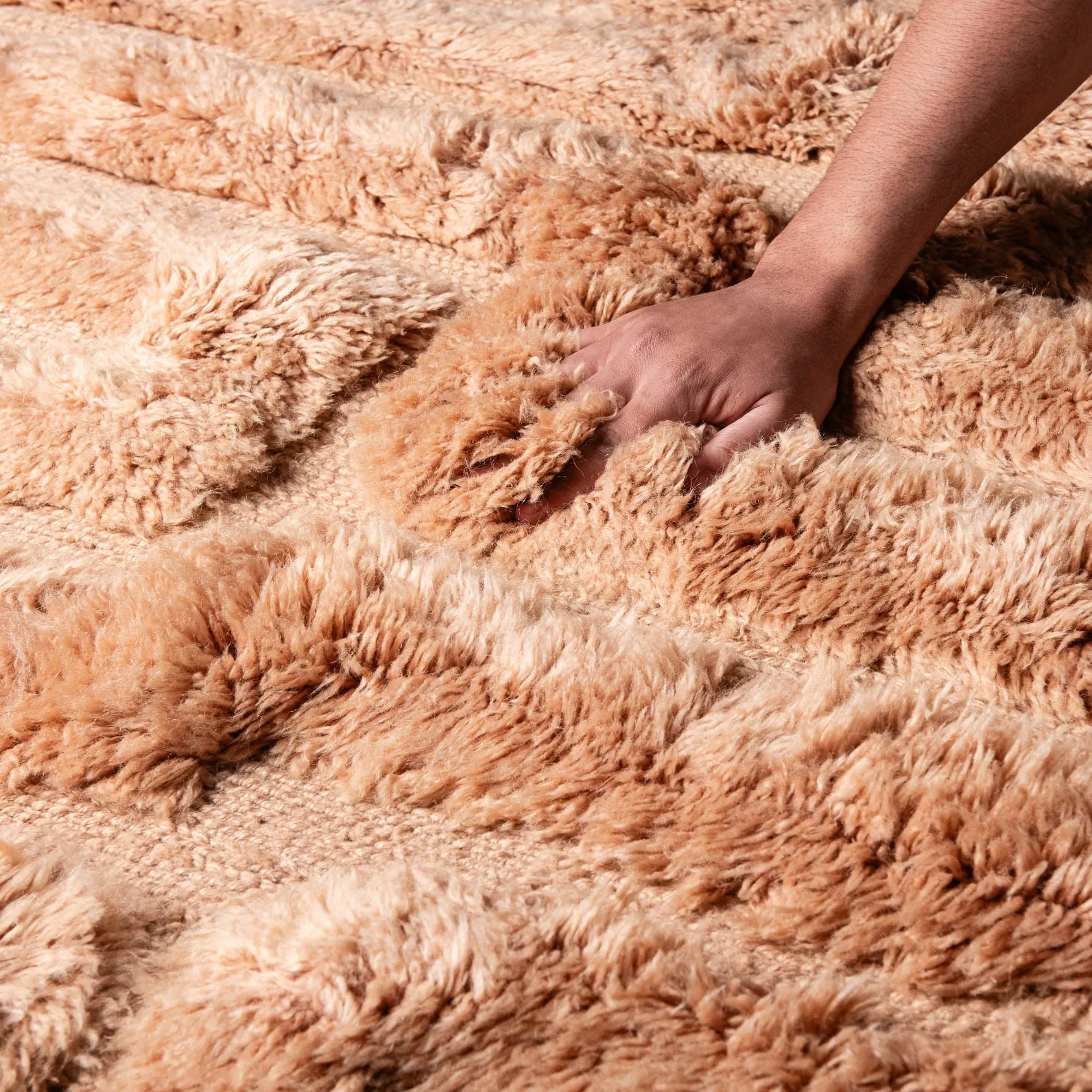 Coral Delight Round - Luxury Shag Moroccan Rug