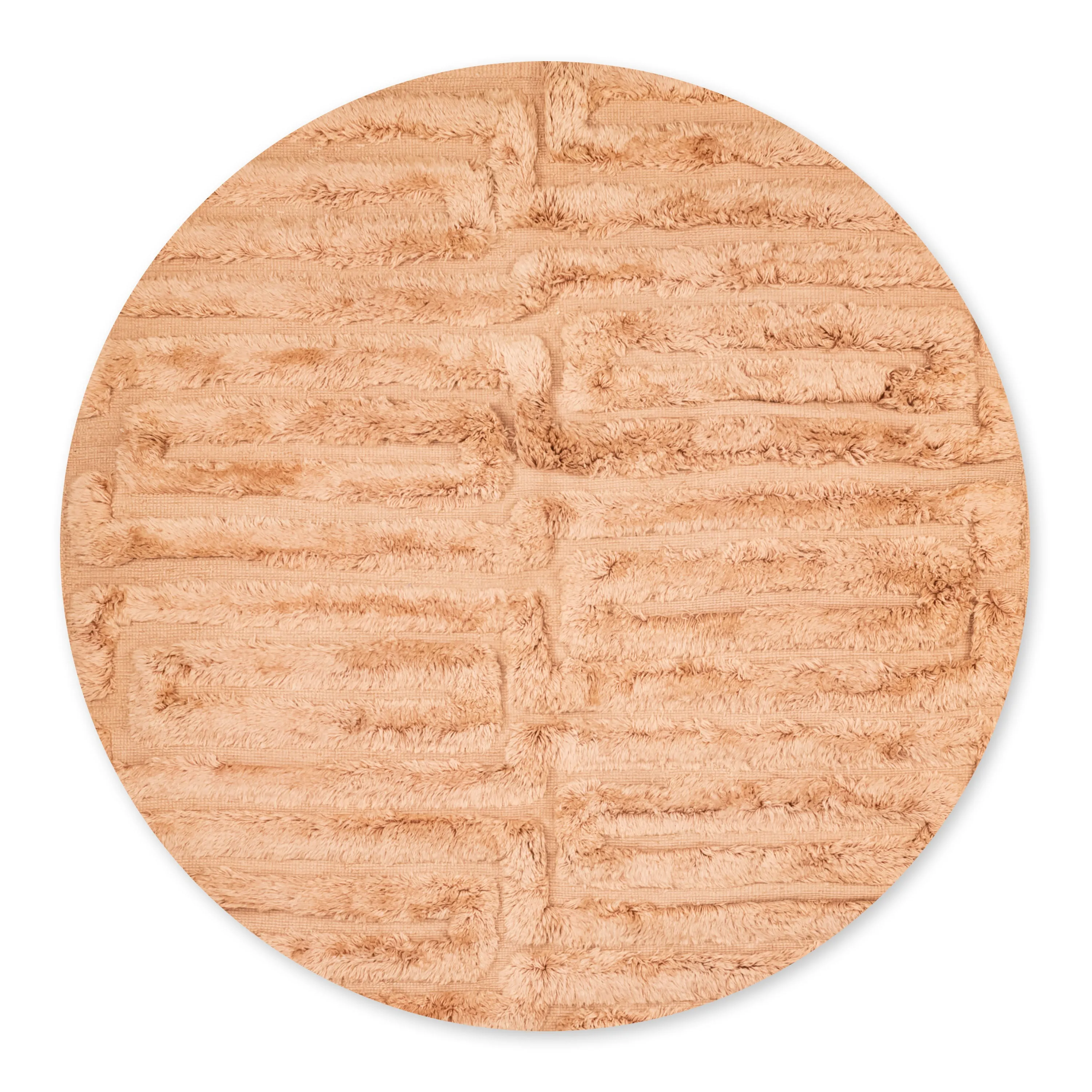 Coral Delight Round - Luxury Shag Moroccan Rug